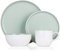 Barbary & Oak BO867004GRN Oslo 16 Piece Dinnerware Set, Stoneware, White and Peppermint Green