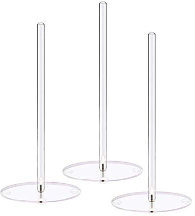 Fatiya 3Pcs Acrylic Donut Stands, Bagel Stand, Clear Dessert Cake Display, Doughnut Holder Tower for Wedding, Birthday Parties, Sweet Tables (12 Inch, Round)