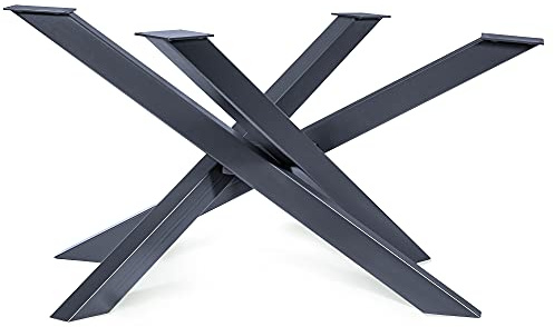 Magnetic Mobel Tischgestell Orion Design Kreuzgestell Schwerlast massiv Tischkufen Stahl Tischbeine Metall (Anthrazit, 150x81xH71 cm)