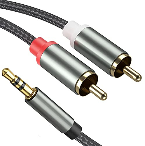 Froggen Cinch Kabel Cinch auf Klinke, Audio Aux 3,5mm Klinke zu 2 Chinch RCA Y für MP3, Tablets, Stereoempfänger, Auto, Lautsprecher, HDTV usw