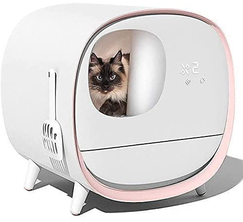 AMAZOM Lettiera per Gatti Autopulente Automatica, Pulitore Elettrico Completamente Chiuso, Toilette per Gatti Intelligente con Deodorante, per Peso E Pulizia del Gatto - 3 Colori Disponibili,Rosa
