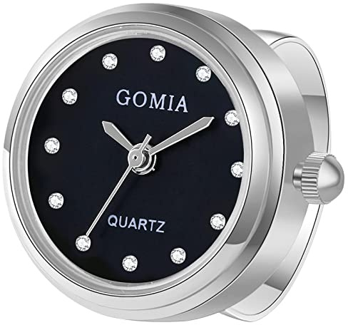 Lancardo fingeruhr Herren, Einfaches und stilvolles rundes Gehäuse Diamantskala Zifferblatt Verstellbarer Ring Ring 3ATM wasserdichte Ringuhr Fingeruhr