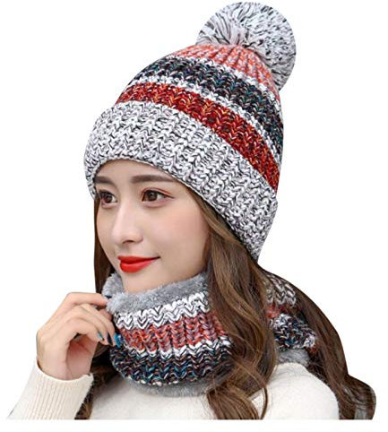 TianWlio Herren Winter Fliegermütze Winddicht Wintermütze Ohrschützer Strickhut hinzufügen Hut Winter warm Womens Beflockung Radsportschal Baseballmütze Herren Wintermütze für Damen Stricken