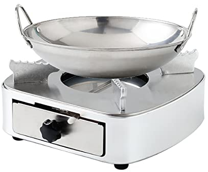 Camping Cookware Set, Portable Camping Stove, Lightweight Spirit Cooker With Pot, Camping Spirit Cooker for Indoor Use and Outdoor Camping,Silver