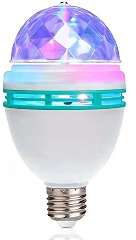 Ampoule Disco E27 Rotative RGB Lumière Stroboscopique à LED pour Discothèque, Soirée, Anniversaire, Fête, Karaoké, Halloween, Noël