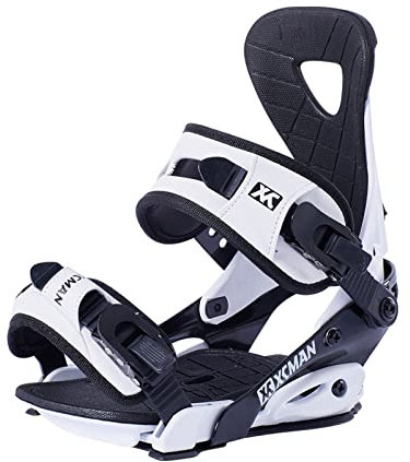 XCMAN Outdoors All-Mountain Snowboard Binding | Boot Size 9-12 (Black White, L)