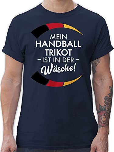 T-Shirt Herren - 2026 - Mein Handball Trikot ist in der Wäsche - Handball WM EM Witzig Spruch Lustig Trikot Ersatz - M - Navy Blau - 2022 Handball+sprüche 2024 Ball