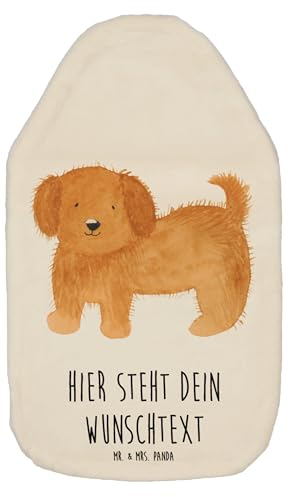 Mr. & Mrs. Panda Personalisierte Wärmflasche Hund Flauschig - Weiß