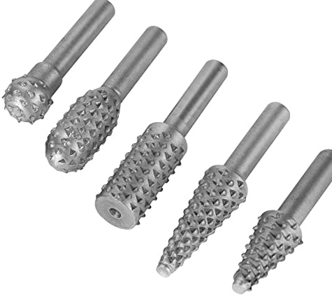 Hoteche Rotary Grar Set 5-teilig 1/4 Schaft Carving Gravierbohrer Universal Fitment Rotary Tool Raspel Bits für Holz und Kunststoff Fit mit Dremel, Dewalt