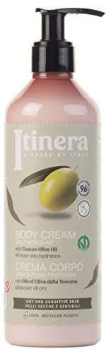 ITINERA Loción corporal para piel seca y sensible con aceite de oliva de la Toscana, 96% de ingredientes naturales 370 ml 1 unidad