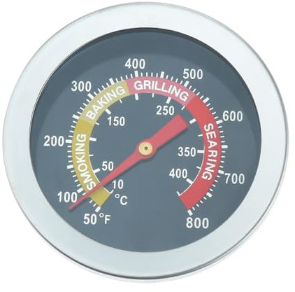 MOOTVGOO BBQ Charcoal Grill Thermometer, 2.05 Inch Stainless Steel Temperature Gauge Heat Indicator, Barbecue Grill Temperature Gauge for Pork Lamb Beef Meat Cooking