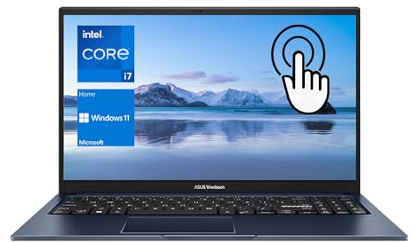 ASUS Vivobook Laptop, 15,6 Zoll FHD Touchscreen, Intel Core i7-1255U Prozessor, 16GB RAM, 1TB SSD, Tastatur mit Hintergrundbeleuchtung, Ziffernblock, Webcam, HDMI, Wi-Fi 6, Windows 11 Home, Blau