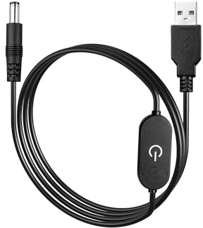 GINTOOYUN LED Streifen Touch Dimmer 12V 3A USB Stecker auf 5.5x2.5mm DC Stecker Schalter Verlängerung Netzkabel Stecker Einfarbige Dimmschalter Controller Controller für LED Streifen Licht(3.28ft)
