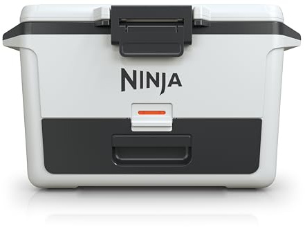 Ninja FB151WH FrostVault 50qt Hard Cooler with Dry Zone, Integrated Fridge-Temp Dry Storage Drawer, Premium Heavy-Duty Insulated Cooler, Keeps Ice for Days, Cloud White