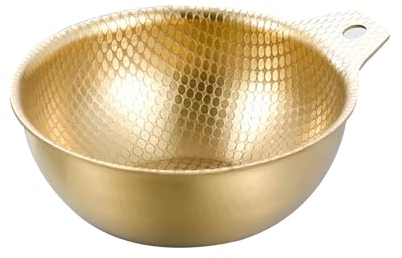 BybAgs Gravy Bowl Stylish Metal Sauce Boat Round Seasoning Bowls and Mini Appetizer Plates for Halloween Restaurant Thanksgiving Gift Home Dripless Lip Spout (Color : Gold, Size : XL)