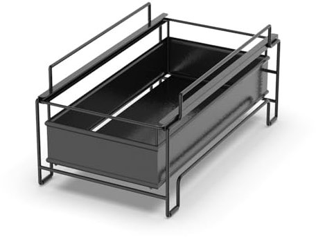 Guoyoocc estanteria bajo Lavabo,Almacenaje bajo Fregadero,Mueble de almacenaje con cajón Deslizante,Caja de almacenaje apilable con cesto,Apto para Cocina,baño y bajo Fregadero