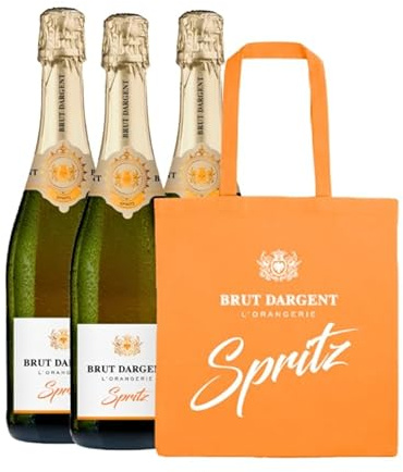 Brut Dargent L’Orangerie Spritz | Mit eleganter Tragetasche | 3 Flaschen à 750ml | Perfekt für den Sommer