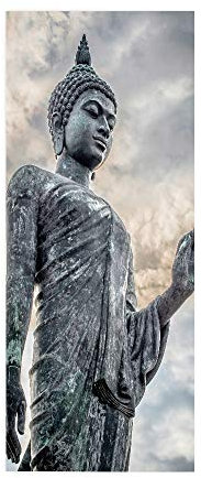 Tür Bekleben mit Türtapete Selbstklebend Türposter 3D Effekt Türaufkleber Fototapete Tür verschönern mit Türfolie Abziehen und Aufkleben Tür Sticker 70x200 cm Buddha Statue