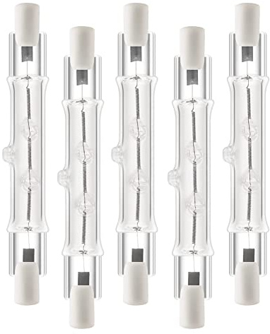 HOMEDEK 5Er-Pack R7S 118 Mm 300 W 230 V, R7S Halogen-Linear-GlüHlampe, Dimmbare Halogenlampe für Bauarbeiten, Landschaftsbeleuchtung