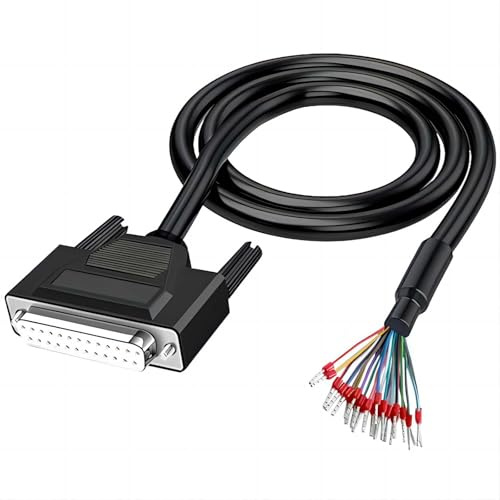 3Meter 26AWG DB25 Männliches RS232 25 Pin Serielles Verlängerungskabel | RS232 D-SUB, DB25 Seriell zu 25 Bare Wire, Breakout Board Connector