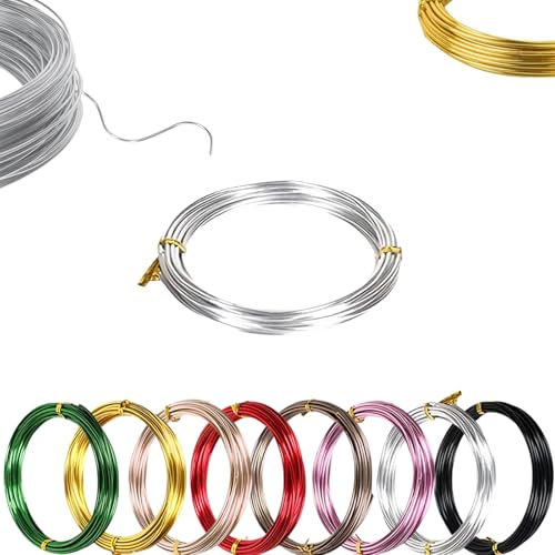 45m Silver Aluminum Craft Wire 1mm 18 Gauge,Thin Crafting Bendable Sculpting Copper Wires,Weaving Wrapping Florist Metal Wire for Jewellery Making,Modelling,Bead Floral Making Skeleton Wires