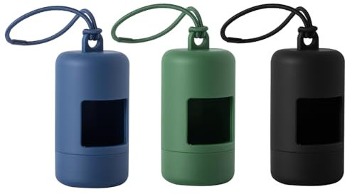 3 Pièces Distributeur de Sacs à Déjections pour Chien, Accessoire Extérieur, Résistant à l'Eau, Corde à Main avec Élastique, Léger et Portable