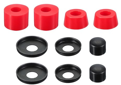PATIKIL Boccole per Skateboard, Kit Ricostruzione per Camion Pu 90A, Boccole, Rondelle, Tazze Perno per Parti Skateboard da Esterno, Rosso