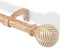 Barra de cortina 76-305 cm, metal con aspecto de madera, diámetro de 25 mm, barra de cortina extensible, montaje en pared y techo, para salón, dormitorio, terraza, color marrón claro