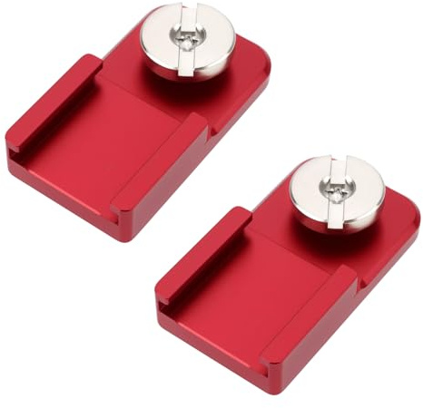 SG Store Lot de 2 Adaptateurs de Montage pour Griffe Froide Support de Griffe Froide Vis 1/4-20 pour Cage de Caméra Moniteur Lumière Vidéo 40 X 22 X 20 Mm Rouge
