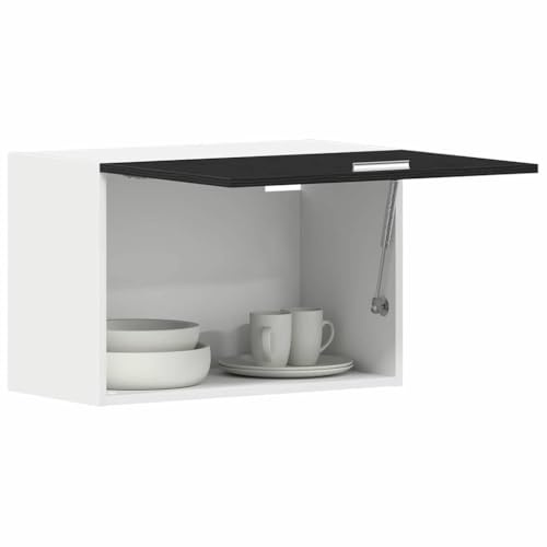 vidaXL Armoire Suspendue Montage Mural Lyon Chêne Noir 60 x 31 x 40 cm, Armoire de Cuisine Moderne, Design rectangulaire, Grand Espace de Rangement, matériaux résistants, Style Contemporain