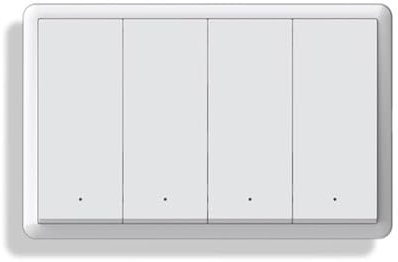 Suoumwa Interruptor Inteligente Tuya ZigBee con Cable Neutro, Interruptor de Luz de Pared Inteligente Opcional de EE. UU., CA 100-240 V para 4 Unidades