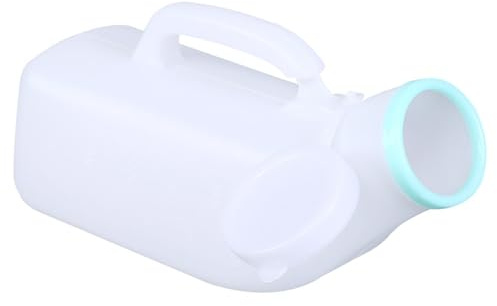 Urinal für Herren, 1200 ml, tragbare Urinflasche mit Deckel, transparent, abgestufte Messung, auslaufsicher, kein Geruch, rutschfester Griff, leicht, langlebig, ideal für die Nacht (weiß)