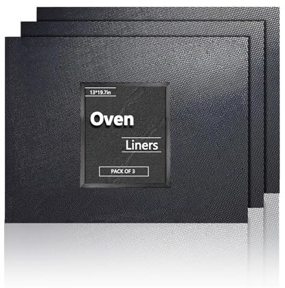 VIRAHYEM Grande rivestimento per forno (confezione da 3), 50 cm x 33 cm, per forni ventilati, tappetini antiaderenti per barbecue a gas, tappetino da forno, facile da pulire, riutilizzabile, comodo