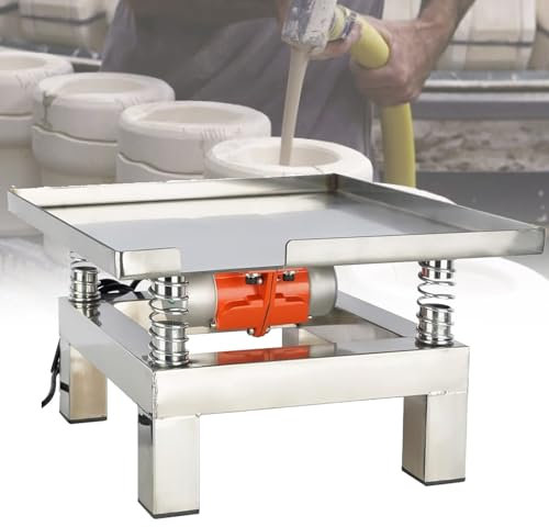 YXYLJOZ Table vibrante en béton 110V/220V, Taille 13,78×13,78 », capacité de Charge de 10 kg, Plate-Forme en Acier Inoxydable (110V)