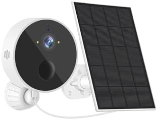 VEKELETE Telecamera IP con Visione Notturna e Pannello Solare Wi-Fi Smar 1080P/2MP, Batteria Ricaricabile, videosorveglianza CCTV for Esterni