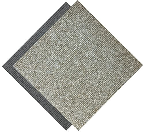 Losetas de Alfombra Autoadhesivas de 30 x 30 x 0,5 cm, Suaves, Autoadhesivas, despegables, Antideslizantes, fáciles de Limpiar, sin Costuras, para Suelos Lisos. 16 losetas (Blanco