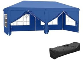 Gazebo Pliant Tonnelle Pliante avec côtés et fenêtres, Tente de Camping for Mariage, fête, auvent, chapiteau avec Sac de Rangement