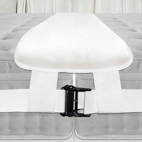 BOPEUY Unisci Materassi Kit, 200x18cm Unisci Materassi Singoli in Matrimoniale, Cerniera Unisci Materassi 10 m, Unisci Materassi (bed bridge) Kit, per Unire Due Materassi Singoli - Bianco