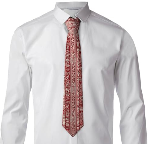 FNAMIQONRE Men's Necktie Classic Mens Ties Hawaiian Traditional Pattern Ties for Men Formal Neckwear for Business Wedding