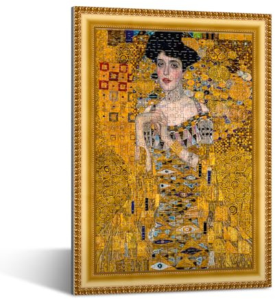 Trefl - PuzzleFrame - Adele Bloch-Bauer I, Gustav Klimt – Rompecabezas de 500 Piezas con Marco, para Adultos y niños Mayores de 10 años