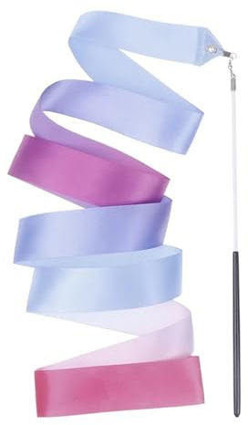 FJOADNVM Tanzbänder 2 m Lange Regenbogen-Tanzbänder for Mädchen, Kunstgymnastik, Ballett, Wirbelstäbe, Streamer, Sporttraining, Tanzstäbe(Color 3)