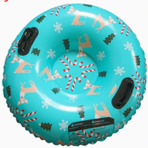 Snow Tube 90 cm Schlitten für Erwachsene, aufblasbarer Schneeschlitten mit Griffen, robuster Erwachsenenschlitten, dickes Spielzeug für Winterschlitten für Erwachsene