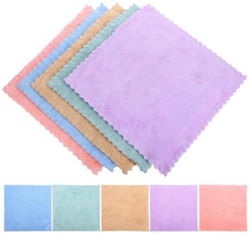 VICASKY 10 Pcs Coral Fleece Washcloths 30x30cm Microfiber Makeup Remover Cloths Soft Facial Towels Square Hand Towels for Bath Shower Use with Set
