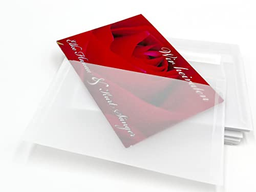 umschlag-discount – transparente Briefumschläge aus Pergamin-Papier für Infoschreiben, Gutscheine, Einladungen & Co – 25 Stück selbstklebende Briefkuverts mit den Maßen 162 x 114 mm (DIN C6)