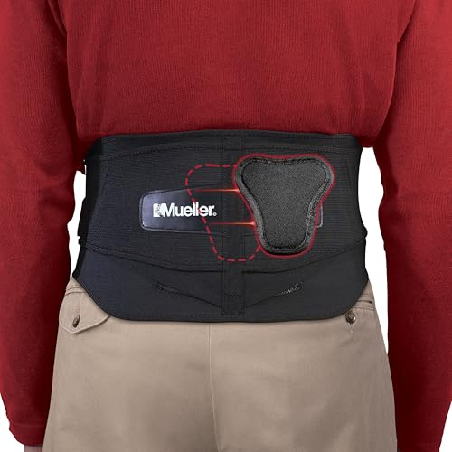 MUELLER Sports Medicine Adjustable Lumbar Back Brace with Removable Pad, Back Pain Relief Support for Men and Women, Ideal for Upper and Lower Back Pain, Sciatica, Scoliosis, Black, Plus Size