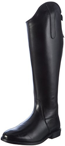 HKM Herr 6545 Italy, mjukt läder ridstövlar i läder, kort/vidt, unisex 36–44 ridstövlar, svart, 43 EU