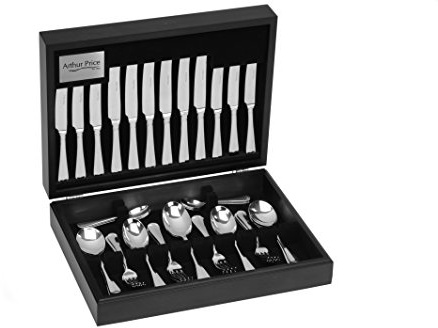 Arthur Price Classic Rattail 44 Piece Canteen for 6 with Solid Handled Knives and Cabinet