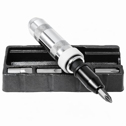 Powerbuilt 1/2 Inch Drive Impact Driver Set Extractor Tool, Slotted or Phillips Screwdriver Bits, Remove Rusted, Damaged Screws - 648002