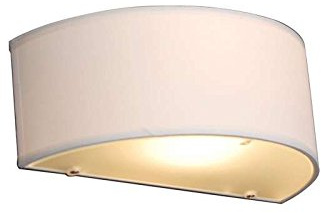 Qazqa Modern Wandleuchte mit Schirm, Wandlampe - Drum - Crème, Rund, max. 40W, Geeignet für LED, 30cm, Ideal als Schlafzimmerlampe und Wohnzimmerlampe