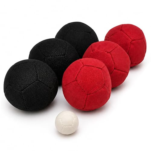 Sunsport Soft pétanque Savoie, Jeu de pétanque intérieur ou extérieur, Noir/Rouge